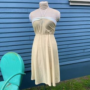 Vintage Jackie O! Division of Surf and Turf light yellow sundress, swim cover